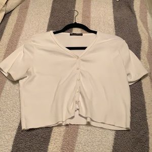 cute white button up!